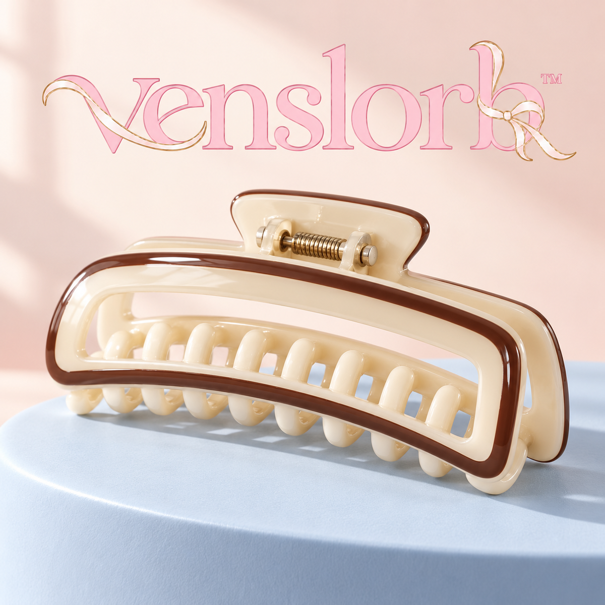 venslorb™ Contour Acetate Claw Clip, 4.25-Inch Large Rectangular Hair Clip for Long Hair, Updos & French Twists