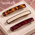 venslorb™ Linea Acetate French Barrette, 3.5-Inch Slim Rectangular Hair Clip for Half-Up Styles & Side Sections