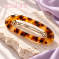 venslorb™ Oval Frame French Barrette, 3.2-Inch Open-Center Acetate Hair Clip for Everyday Half-Up Hairstyles