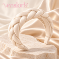 venslorb™ Woven Arc Braided Headband, 1.4-Inch Fabric Hair Band with Covered Ends for Adult Everyday Styling